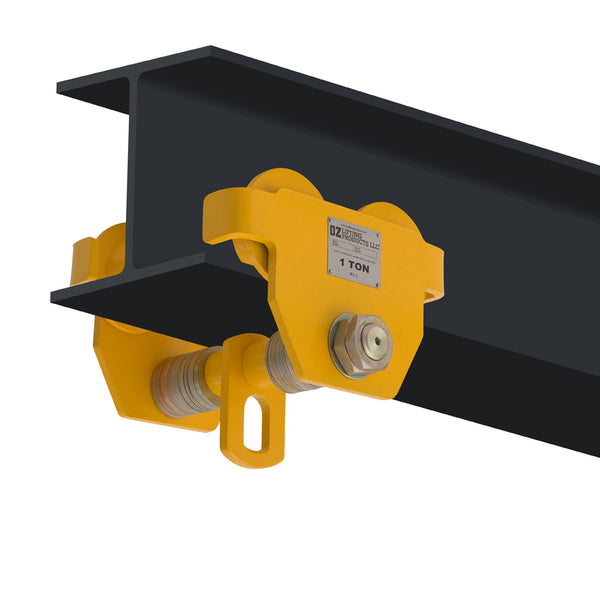 OZ Lifting Push Beam Trolley– The Oz Lifting beam trolley can quickly and securely fasten onto most I-beams to support weight ranging from 0.5 ton to 10 tons. The robust trolley is fully-welded with an all-steel construction making it highly durable and dependable. The trolley has a lightweight construction and an anti-drop plate to for easy and protected operation and setup. – Now available at MTN Shop US.