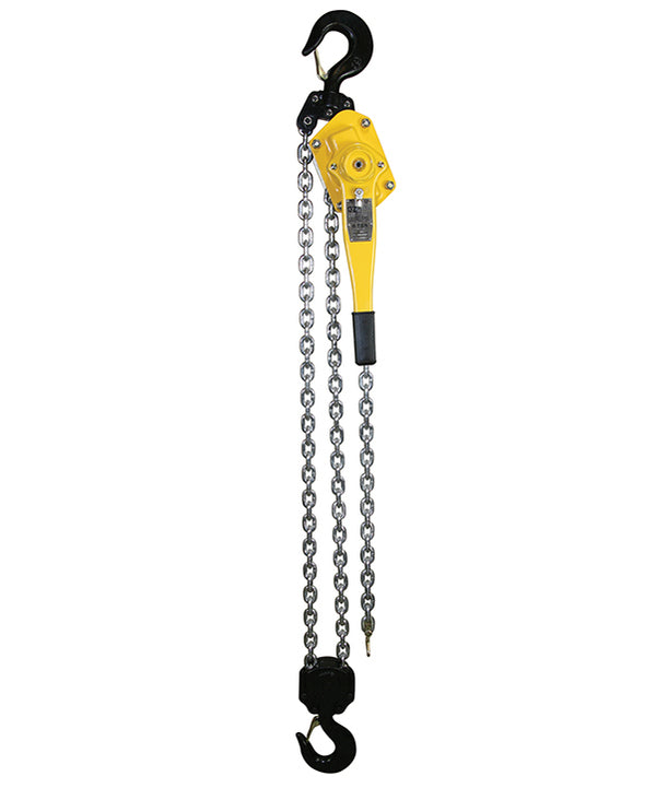 OZ Lifting Premium Lever Hoist– The OZ Premium Lever Hoist is a durable and versatile lever hoist that can be used for both lifting and pulling. The double reduction gearing minimizes lifting effort and the hoist can be operated in tight spaces thanks to the 360-degree handle rotation. Enclosed brake system, gearing systems, fully enclosed lift wheel and a sealed roller bearing keep the hoist protected from debris and contaminations to ensure smooth operations over time. Standard overload protection kicks i