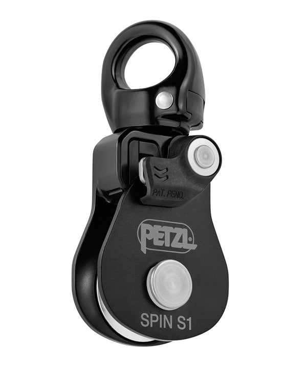 Petzl Spin S1 Pulley – The Petz spin S1 pulley is a highly efficient and compact single pulley with a swivel. The S1 has been engineered for maximum simplicity when setting up a haul or load deviation and can be opened even when attached to an anchor. The pulley is compact and lightweight which makes it an excellent tool for technical rescues and work with tensioned highlines. The smooth sheave has sealed balled bearings and is very efficient. The swivel makes it simple to orient the pulley under a load and - imagen 7