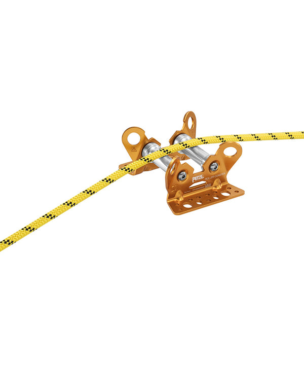 Petzl Roller Coaster Rope Protector for Moving Rope – The Petzl Roller Coaster is a rope protector on bearings that is designed to ensure the smooth movement and protection ropes. The Roller Coaster prevents abrasion of the rope. The device is reversible, it has a flat side and an angled side for use on different types of surfaces. There are a number of connection holes so you can use a range of different connection methods. More than one module can be used at a time for extra adaptation to different terrai - imagen 2