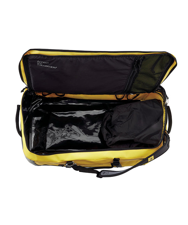 Petzl Duffel 85 Large Capacity Gear Bag – The Petzl Duffel 85 is a versatile, comfortable and practical gear bag with a large 85 liter capacity. The bag can be carried in multiple ways; the padded back shoulder straps make it a comfortable backpack and the removeable shoulder straps are also padded for cushioning when used as a shoulder bag. The Duffel 85 has a large suitcase style opening for easy access to equipment. The bag features a large pocket for a helmet or shoes and two pockets in the inner flap f