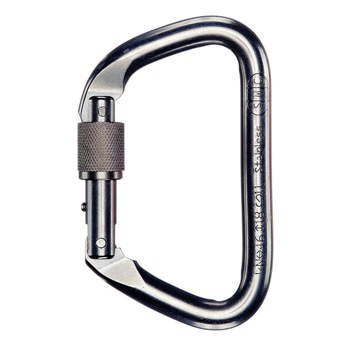 Mosquetón PMI SMC grande con bloqueo D de acero inoxidable