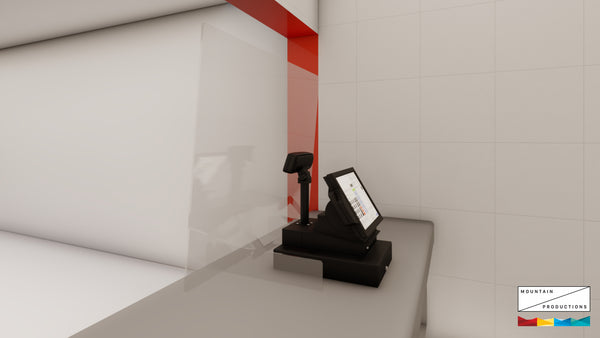 MTN Plexiglass Protective Screen 2'-2" (W) x 3' (H)– This is a transparent anti-bacterial screen with stands to place on a counter or desk, limiting the risks of airborne germs between colleagues whilst still enabling them visibility. – Now available at MTN Shop US.