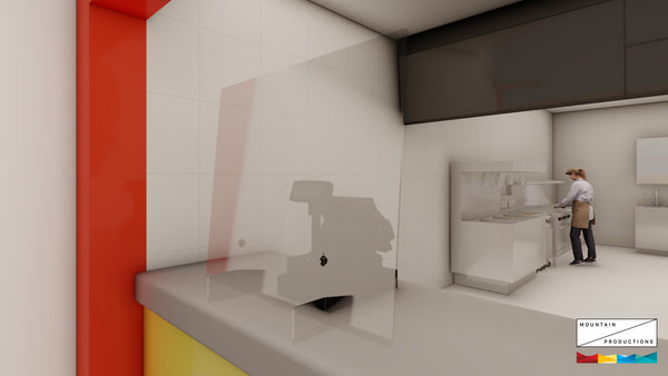 MTN Plexiglass Protective Screen 2'-2" (W) x 3' (H)– This is a transparent anti-bacterial screen with stands to place on a counter or desk, limiting the risks of airborne germs between colleagues whilst still enabling them visibility. – Now available at MTN Shop US.