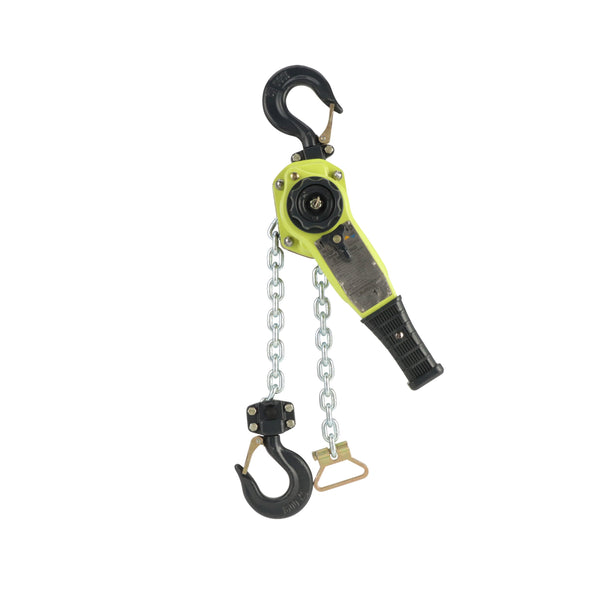 X5L Lever Hoist 1-3/4 US Ton x 05' Lift to 20' Lift– The X5L Lever Hoist is a powerful and reliable tool for heavy-duty lifting and positioning needs. It has a lifting capacity of 1-3/4 US ton and a lift range of 05' to 20'. Its brake system operates without minimum preload, and bolted hook blocks allow for easy replacement. The all-steel body with a powder coat and plated external parts provides durability and resistance to corrosion. – Now available at MTN Shop US.