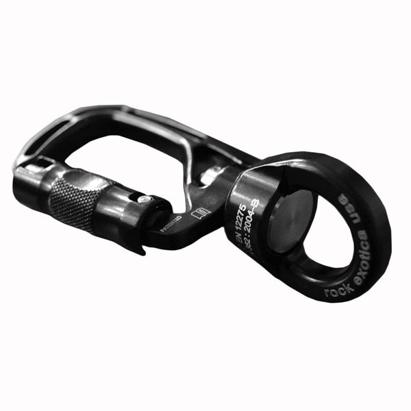 Rock Exotica SwivaEye (Autolock)– The SwivaEye is the integration of our technically advanced carabiners with our high-efficiency swivels. – Now available at MTN Shop US.