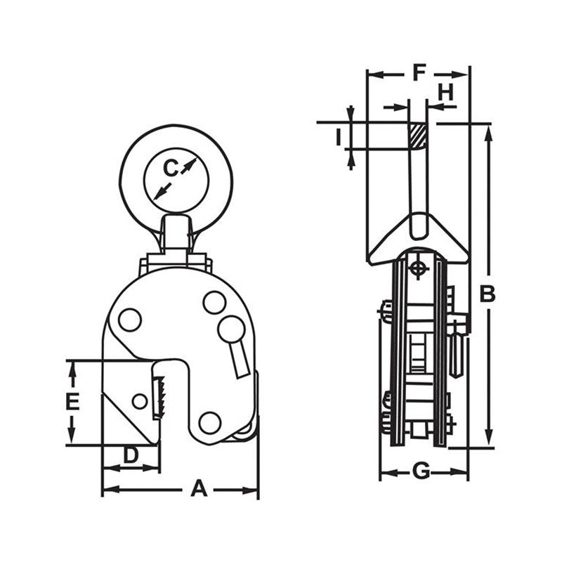 Camlok™ CY Hinged Universal Plate Clamp– For lifting longer plates with two leg chain slings, turn to Camlok’s CY Hinged Universal Plate Clamp. These plate clamps can be used on materials up to a surface hardness of 300 Brinell (32HRc). Because of a swiveling hook ring feature, the CY Hinged Plate Clamp can be fitted to a steel plate in any position. – Now available at MTN Shop US. - imagen 2