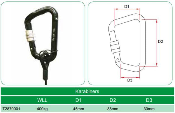 Doughty Karabiner (SWL: 400kg) - MTN Shop EU
