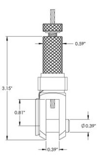 Griplock - Grip for 3/32" & 1/8" cable with locking pin