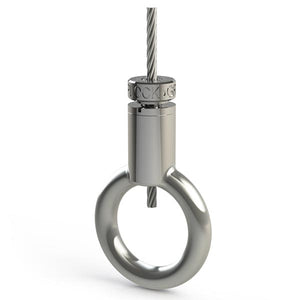 Griplock - Agarre plateado para cable de 3/32" y 1/8" (gancho y anilla)