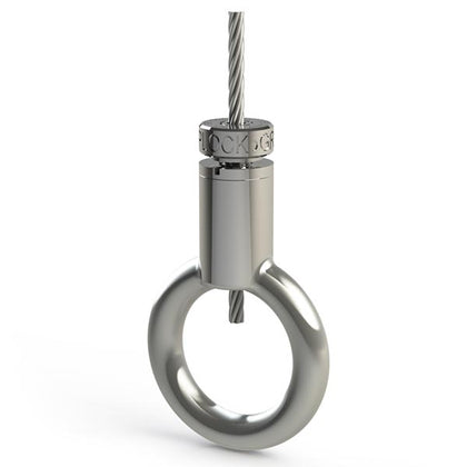 Griplock - Agarre plateado para cable de 3/32" y 1/8" (gancho y anilla)