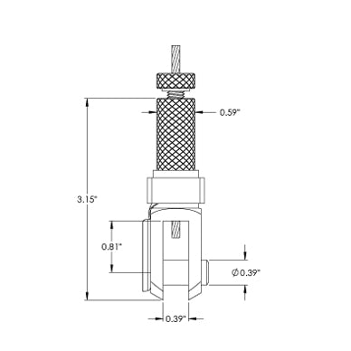 Griplock - Black Grip for 3/32" & 1/8" cable with locking pin