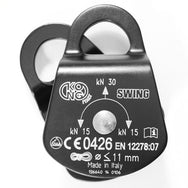 Kong Pulley Swing– Compact pulley with mobile side plates and bushings. For ropes up to ⌀11mm. Available in 4 versions. Efficiency: 87%. Breaking Strength: 30kN. – Now available at MTN Shop US. - imagen 3