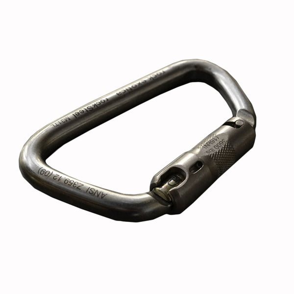 Rock Exotica rockSteel Auto-Lock Carabiner– The rockSteel Auto-lock offers an impressive strength to weight ratio, a large gate opening and precise handling characteristics due to CNC machined surfaces. – Now available at MTN Shop US.
