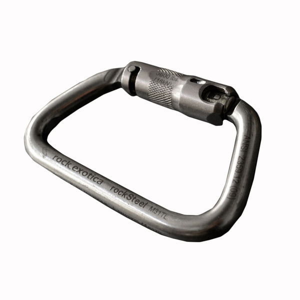 Rock Exotica rockSteel Auto-Lock Carabiner– The rockSteel Auto-lock offers an impressive strength to weight ratio, a large gate opening and precise handling characteristics due to CNC machined surfaces. – Now available at MTN Shop US.