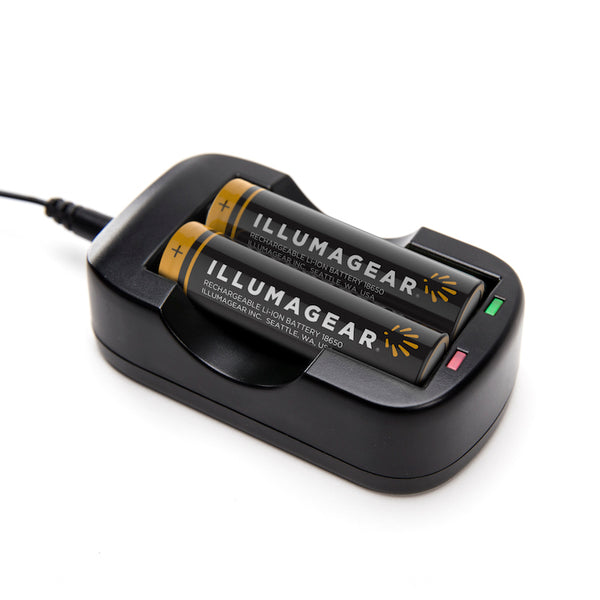 Illumagear Battery Charger– Illumagear’s 2-Battery Charger is capable of charging up to 2 rechargeable 18650 Lithium-Ion batteries that are compatible with The Halo from a standard electrical outlet. – Now available at MTN Shop US.