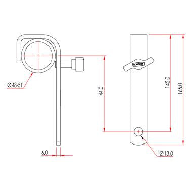 Doughty Straight Hook Clamp(Steel)- Fits 1.9-2'' Tube- MTN Shop  - imagen 2