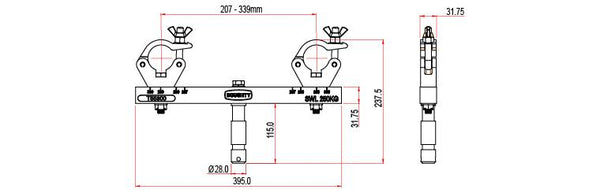 Doughty Solid Fixed Truss Adapter w/a 28mmDia Spigot- MTN Shop EU