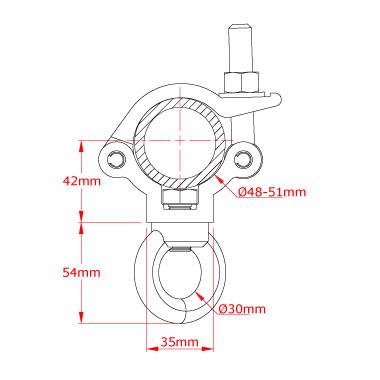 Lightweight Doughty Eye Clamp- ⌀1.9''- 2'' - Specifications - MTN Shop - imagen 4